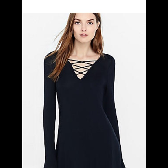 Express Dresses & Skirts - Express lace up trapeze dress